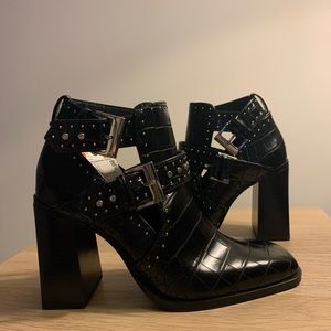 Zara black heeled ankle boot